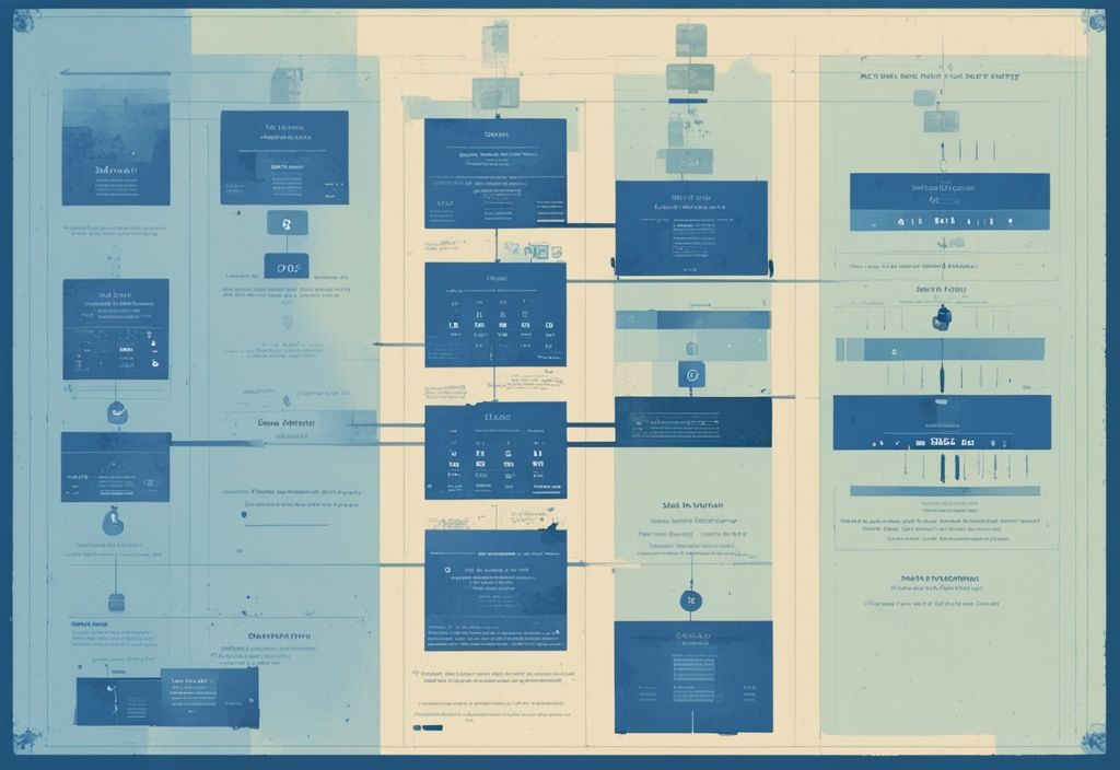 Moderne digitale Malerei mit blauem Farbthema, zeigt eine Zeitleiste zur rückwirkenden Steuererklärung für Verstorbene für wie viele Jahre.